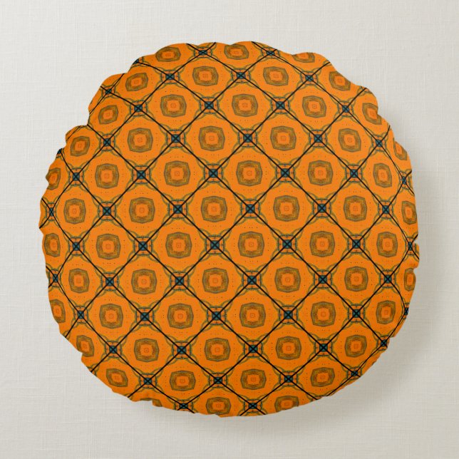Coussins Ronds Motif abstrait Jaune Design arrière - plan. abstra (Devant)