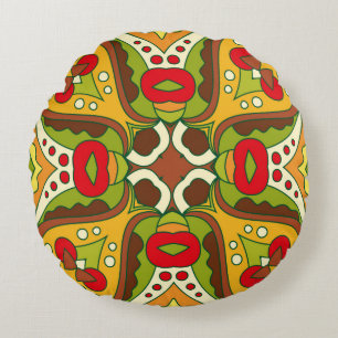Coussins Ronds Motif Abstrait sans faille de style oriental