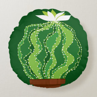 Coussins Ronds motif Abstrait vert cactus transparent