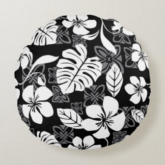 COUSSINS RONDS MOTIF ALOHA FRIDAY EN NOIR