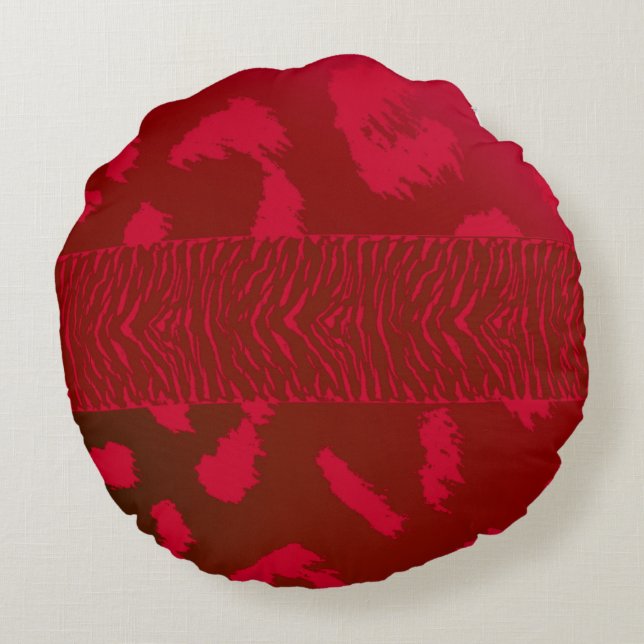 Coussins Ronds Motif animal sauvage rouge (Dos)