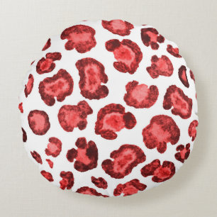 Coussins Ronds Motif aquarelle illustration peau léopard. Effacer