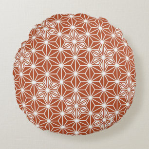 Coussins Ronds motif Asanoha japonais - terre cuite