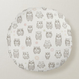 Coussins Ronds Motif avec chouettes