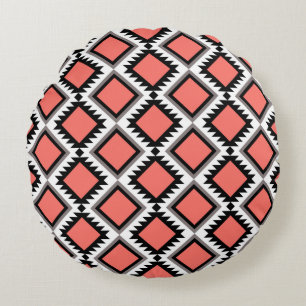 Coussins Ronds Motif Aztec