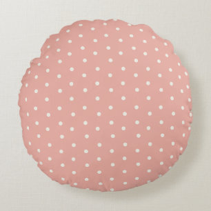 Coussins Ronds Motif bébé pois sur fond rose