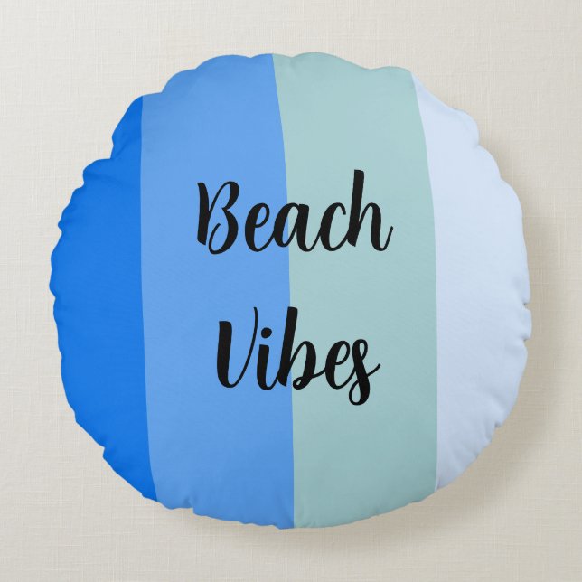 Coussins Ronds Motif Bleu (Devant)