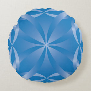 Coussins Ronds motif bleu topaz