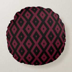 Coussins Ronds Motif bourguignon et diamant noir