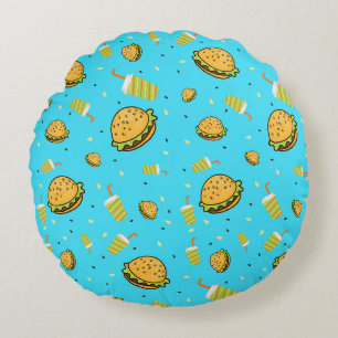 Coussins Ronds Motif Burgers