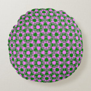 Coussins Ronds Motif carré à carreaux abstrait rose vert
