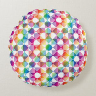 Coussins Ronds Motif carreaux diamant vichy coloré