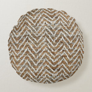 Coussins Ronds Motif chic mocha mousse chevron