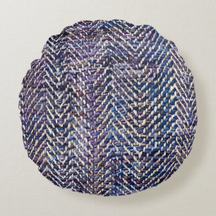 Coussins Ronds Motif chic violet en chevron