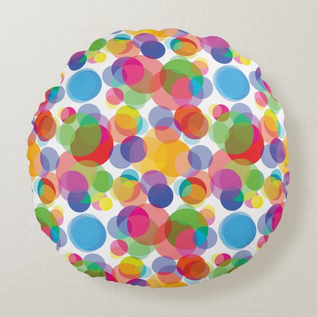 Coussins Ronds Motif circulaire coloré (Devant)