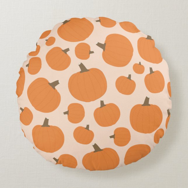 Coussins Ronds Motif citrouille (Devant)