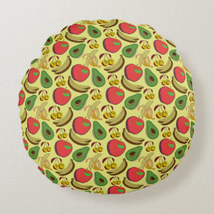 Coussins Ronds Motif coloré aux fruits tropicaux sans soudure