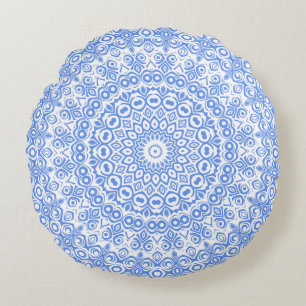 Coussins Ronds Motif Cornflower Blue Mandala