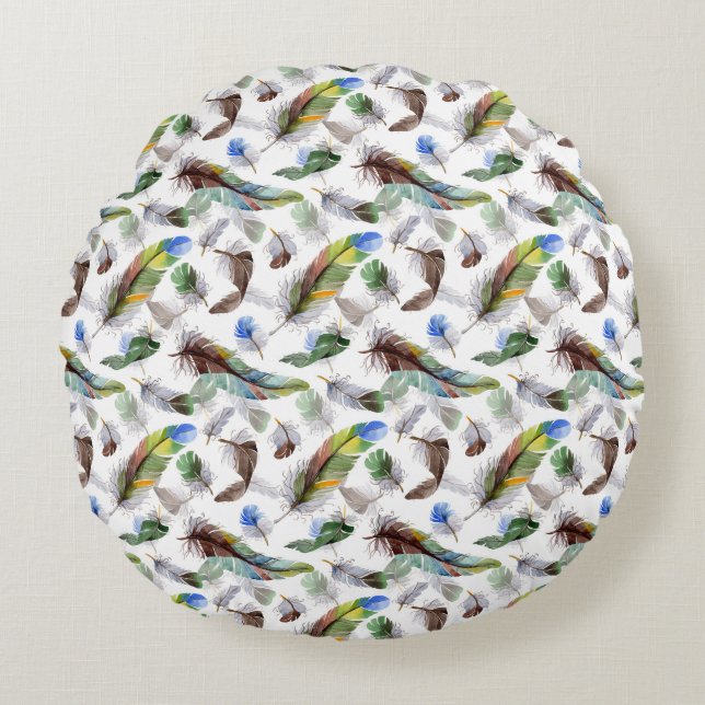 Coussins Ronds Motif d'aquarelle (Devant)