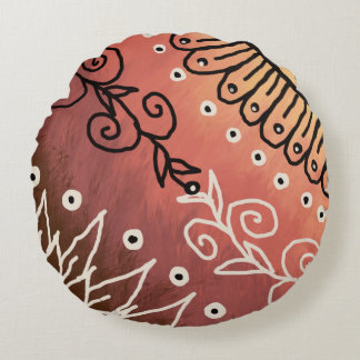 Coussins Ronds Motif d'art drôle rouge