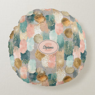 Coussins Ronds Motif de brosse vertical dynamique (2)