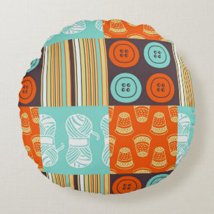 Coussins Ronds motif de Bruit-art - cousant