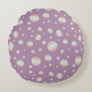 Coussins Ronds Motif de bulles de savon flottantes iridescentes