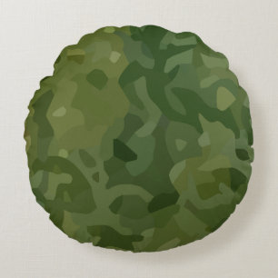 Coussins Ronds Motif de camouflage vert olive