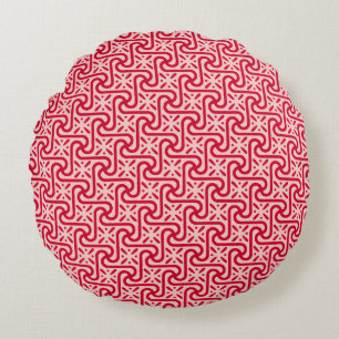 Coussins Ronds Motif de carreaux égyptiens, rose profond et clair