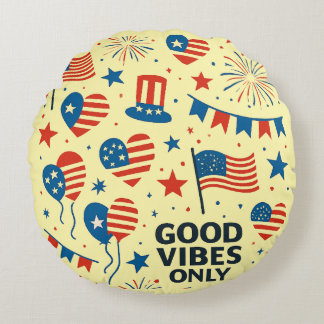 Coussins Ronds Motif de célébration aux USA