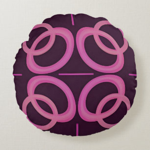 Coussins Ronds Motif de cercle géométrique rose abstrait