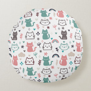 Coussins Ronds Motif de chats mignons