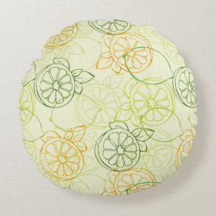 Coussins Ronds Motif de citron