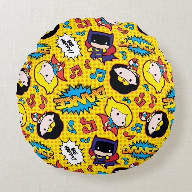 Coussins Ronds Motif de danse Chibi Heroine (Devant)