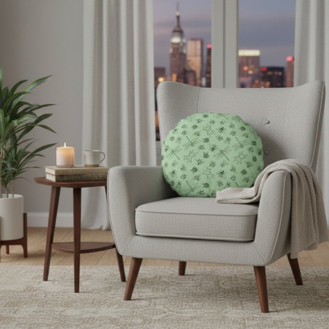 Coussins Ronds Motif de dessin à main (Créateur téléchargé)