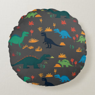 Coussins Ronds Motif de dinosaures colorés mignons
