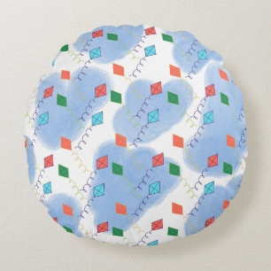 Coussins Ronds Motif de doodles d'été de cerf-volant