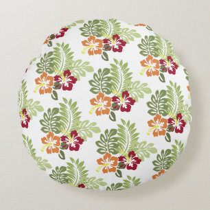 Coussins Ronds Motif de feuilles florales tropicales