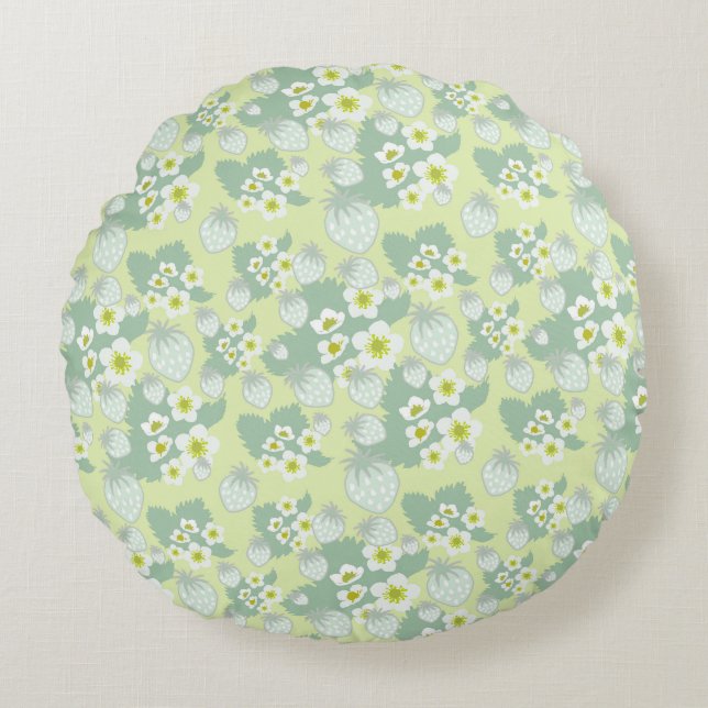 Coussins Ronds Motif de fraises (Devant)