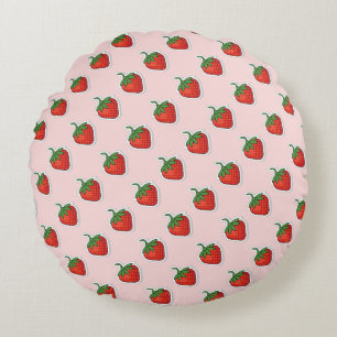 Coussins Ronds Motif de fraises rouges sucrées