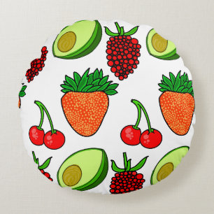 Coussins Ronds motif de fruits