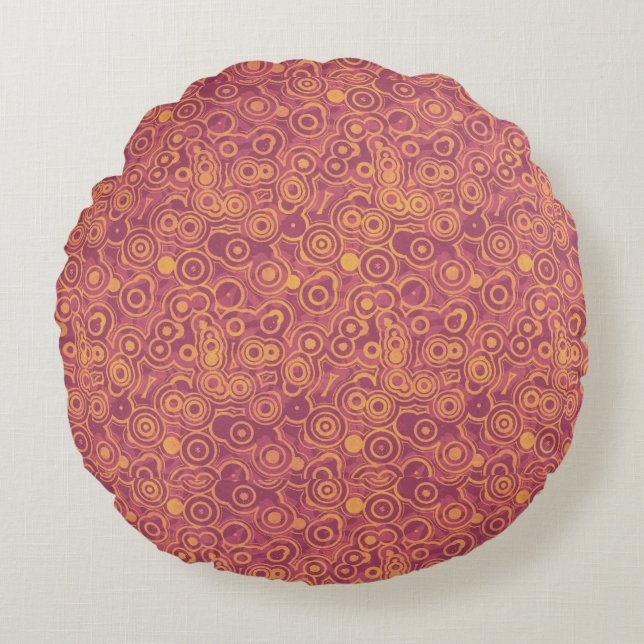 Coussins Ronds Motif de grunge des cercles rétro (Devant)
