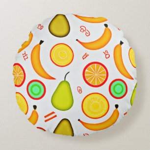Coussins Ronds Motif de kaléidoscope à fruité vive