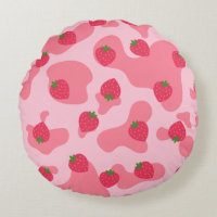 motif de la vache à fraise kawaii