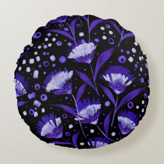 Coussins Ronds Motif  de l'aquarelle Abstraite