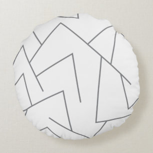 Coussins Ronds Motif de ligne graphique moderne, urbain simple, d
