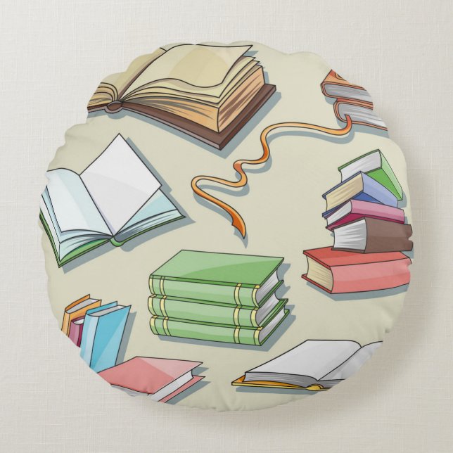 Coussins Ronds Motif de livre (Devant)