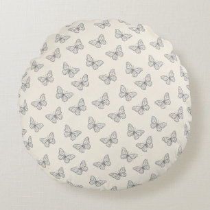 Coussins Ronds Motif de papillon en ligne artistique