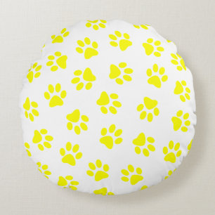 Coussins Ronds Motif De Pâtes, Patrouilles De Chien, Paws Jaunes