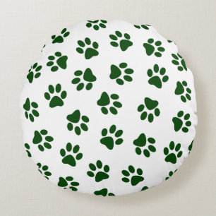Coussins Ronds Motif De Pâtes, Patrouilles De Chiens, Paws Vertes